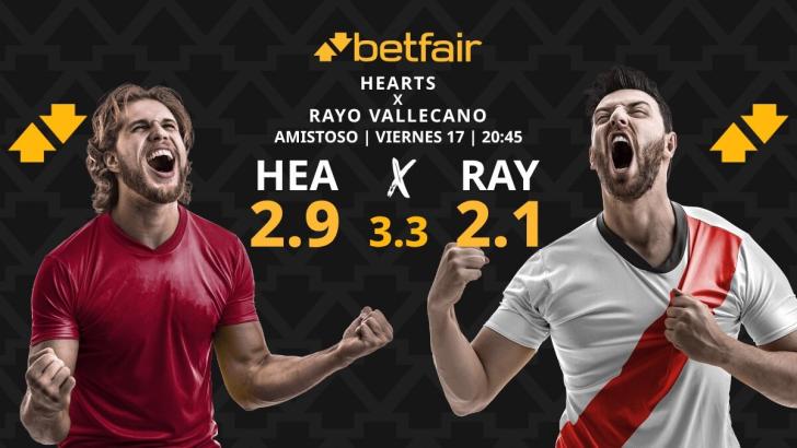 Hearts - Rayo Vallecano: alineaciones, horario, dónde ver, pronósticos y estadísticas