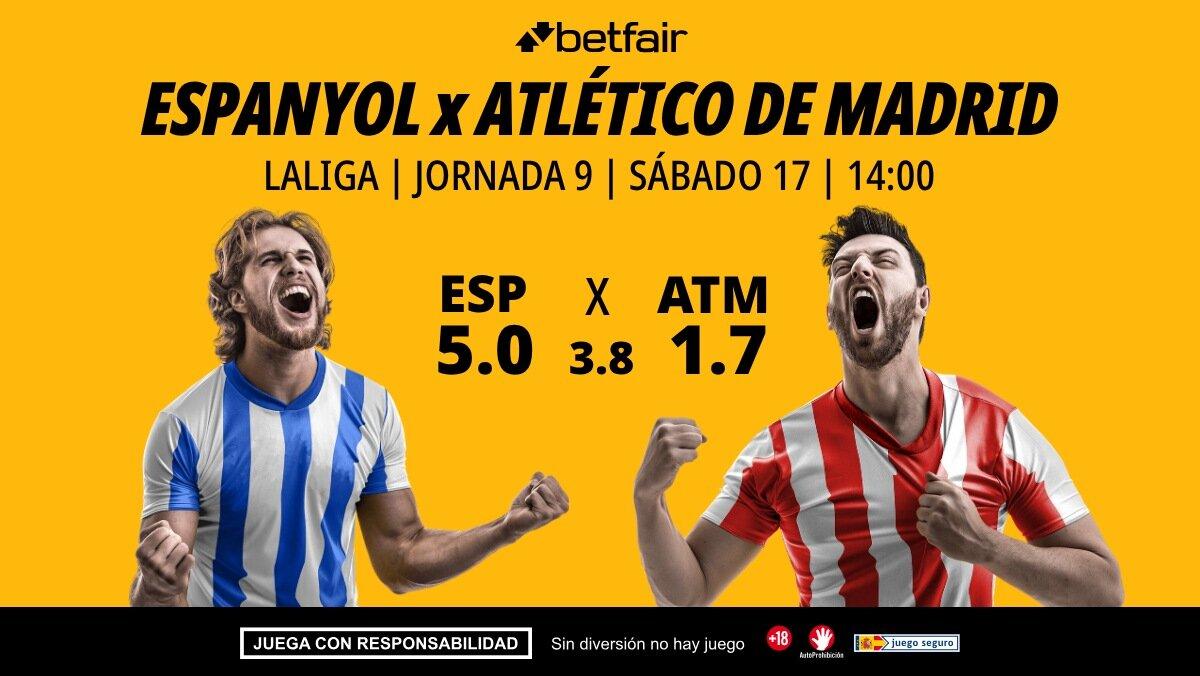 Espanyol - Atlético de Madrid: alineaciones, horario, dónde ver, pronósticos y estadísticas