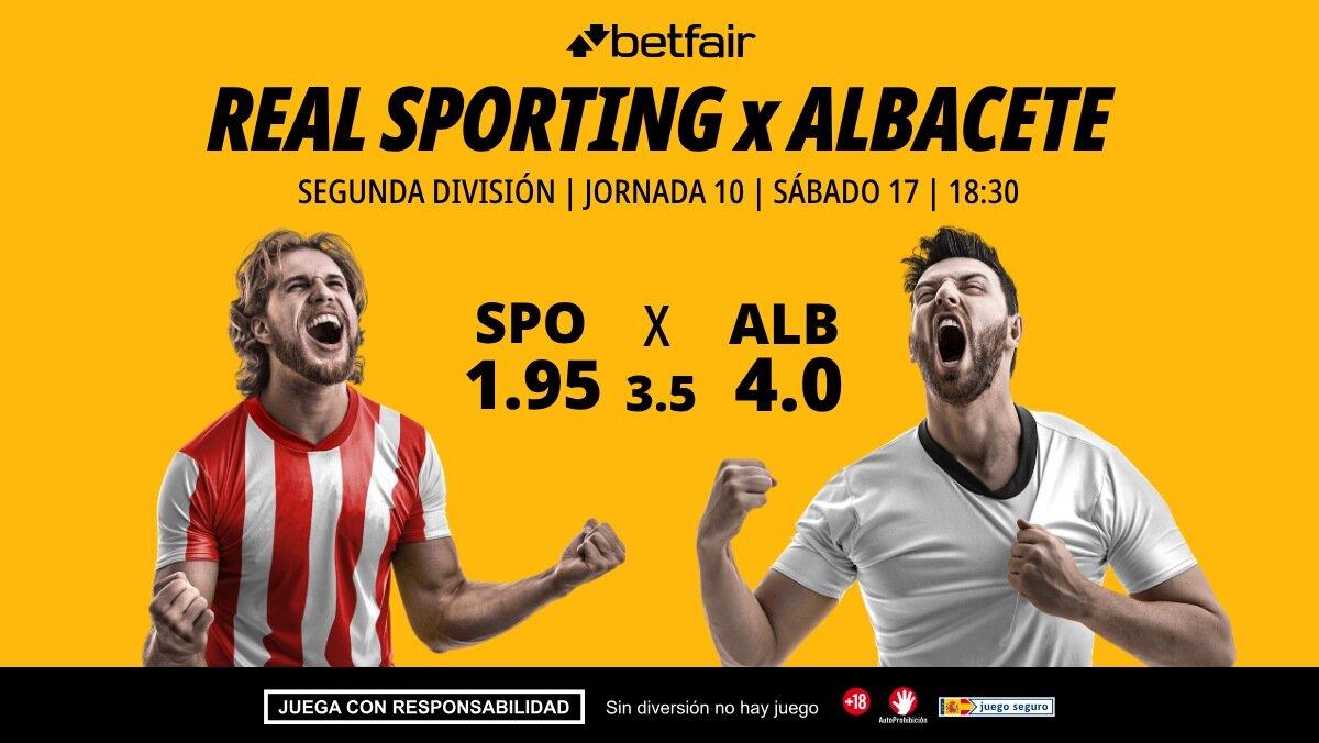Real Sporting de Gijón - Albacete: alineaciones, horario, dónde ver, pronósticos y estadísticas