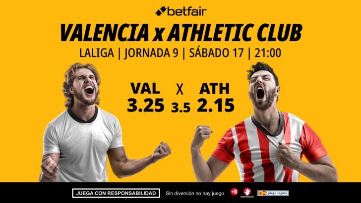 Valencia - Athletic Club: alineaciones, horario, dónde ver, pronósticos y estadísticas