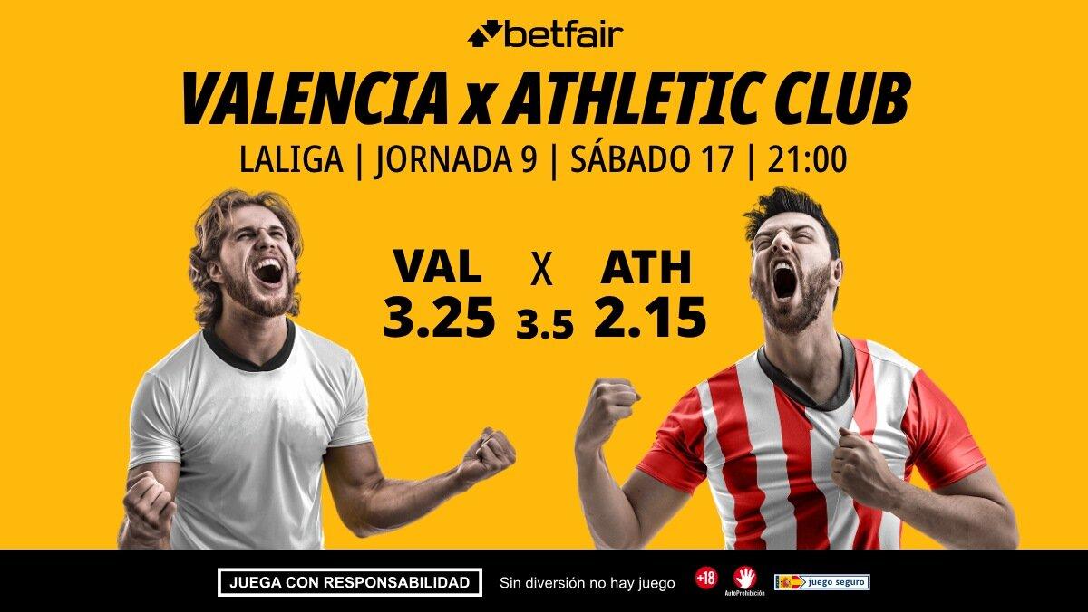 Valencia - Athletic Club: alineaciones, horario, dónde ver, pronósticos y estadísticas