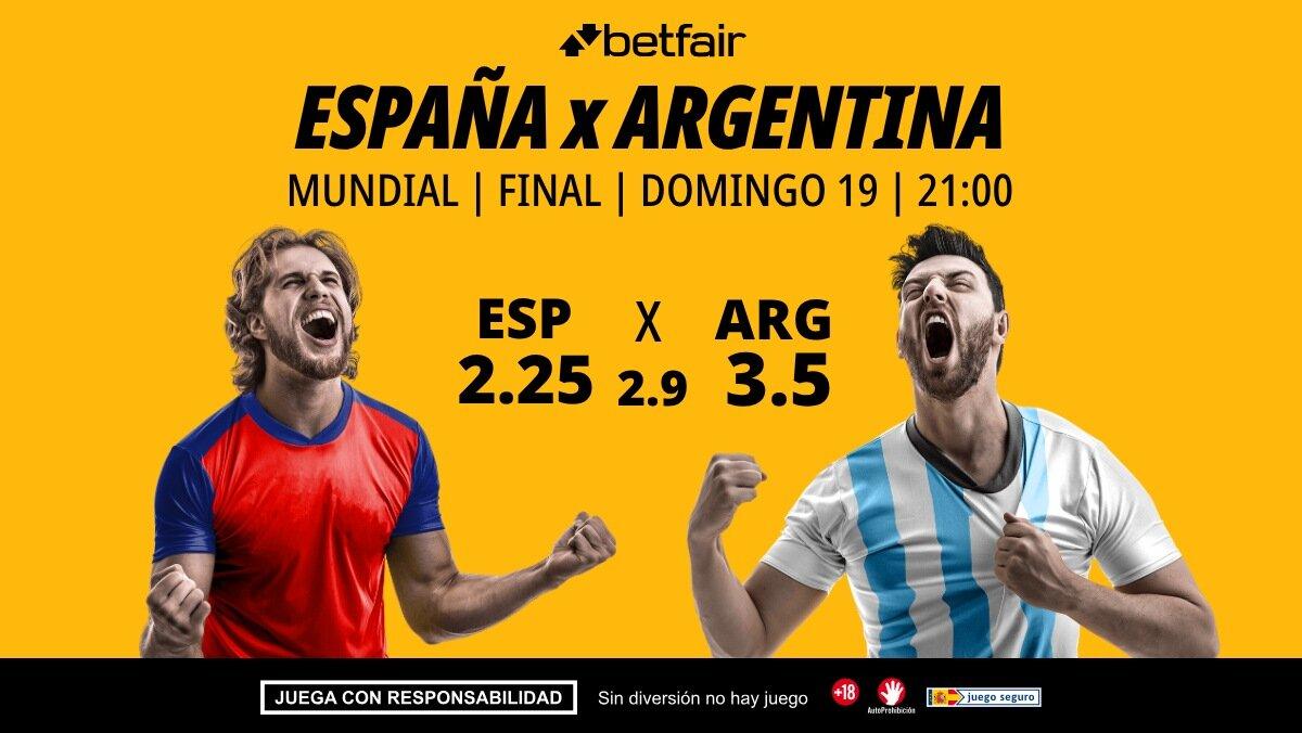 España - Argentina: alineaciones, horario, dónde ver, pronósticos y estadísticas