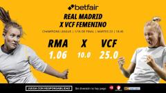 Real Madrid - VCF Femenino: alineaciones, horario, dónde ver, pronósticos y estadísticas