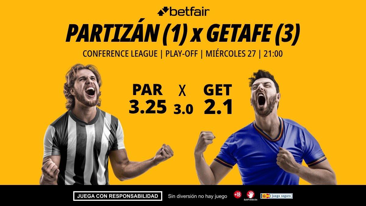 Partizán - Getafe: alineaciones, horario, dónde ver, pronósticos y estadísticas