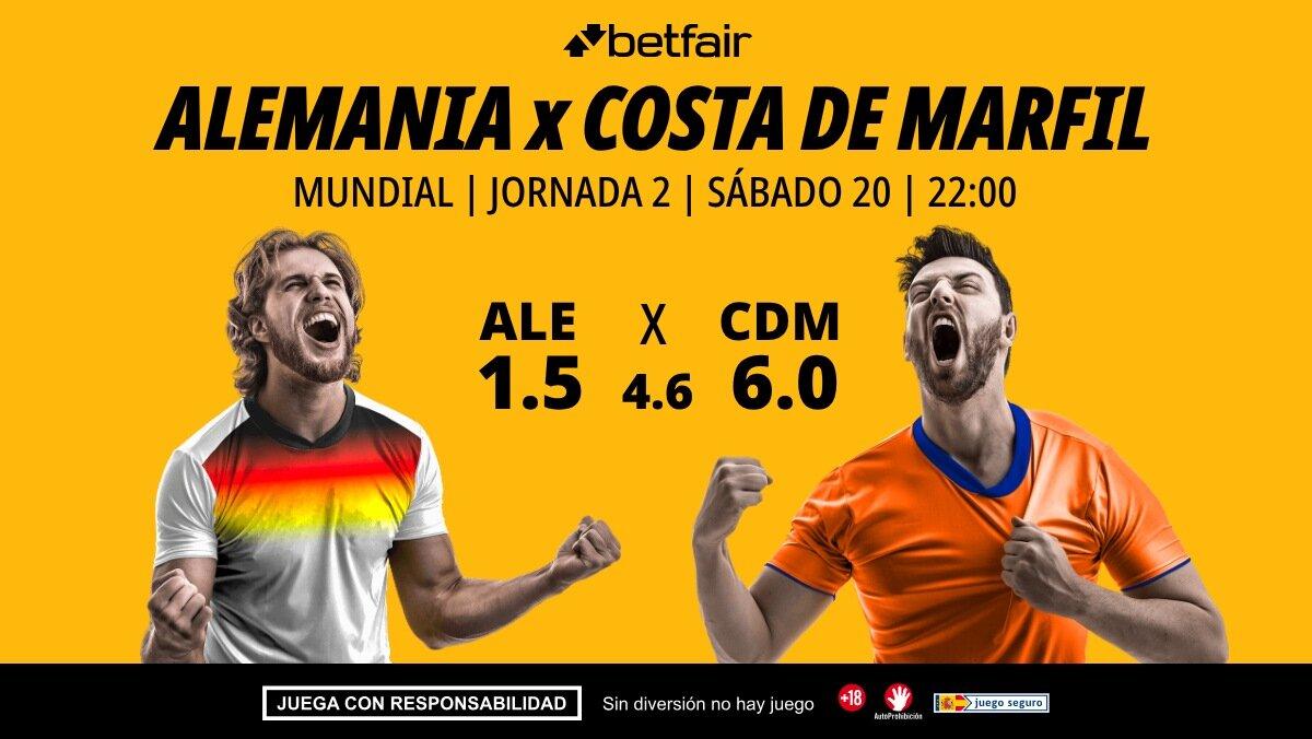Alemania - Costa de Marfil: alineaciones, horario, dónde ver, pronósticos y estadísticas