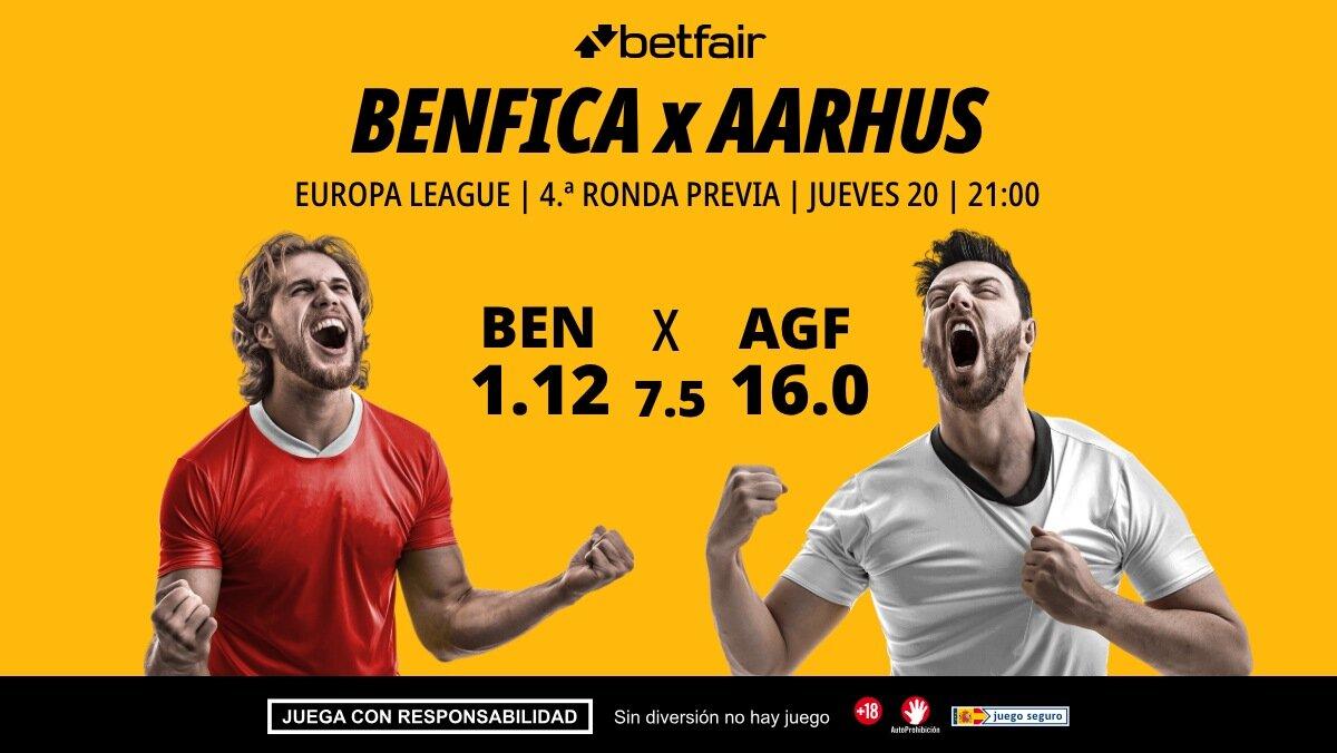 Benfica - Aarhus: alineaciones, horario, dónde ver, pronósticos y estadísticas