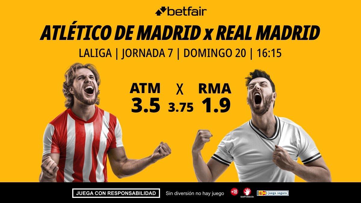 Atlético de Madrid - Real Madrid: alineaciones, horario, dónde ver, pronósticos y estadísticas