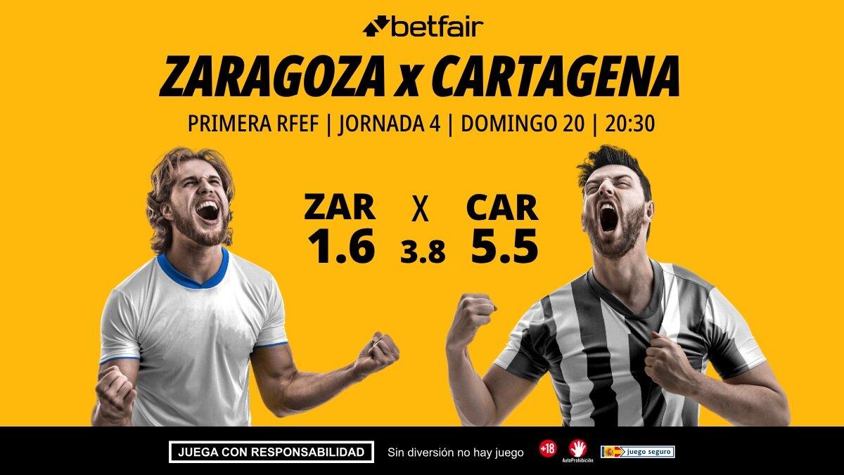 Zaragoza - Cartagena: horario, dónde ver, pronósticos, clasificación y estadísticas