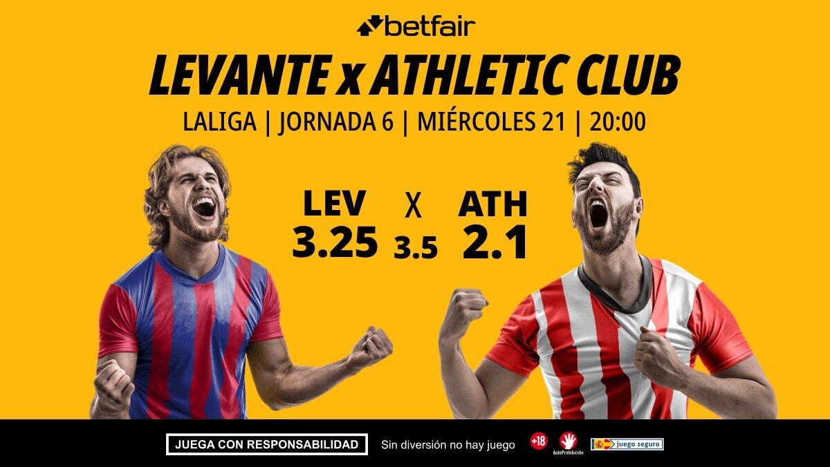 Levante - Athletic Club: alineaciones, horario, dónde ver, pronósticos y estadísticas