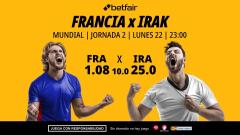 Francia - Irak: alineaciones, horario, dónde ver, pronósticos y estadísticas