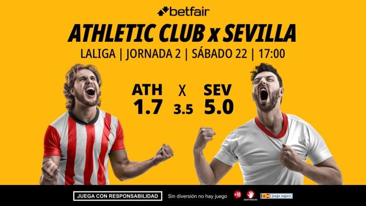 Athletic Club - Sevilla: alineaciones, horario, dónde ver, pronósticos y estadísticas