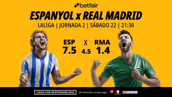 Espanyol - Real Madrid: alineaciones, horario, dónde ver, pronósticos y estadísticas