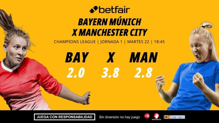 Bayern Múnich - Manchester City: alineaciones, horario, dónde ver, pronósticos y estadísticas