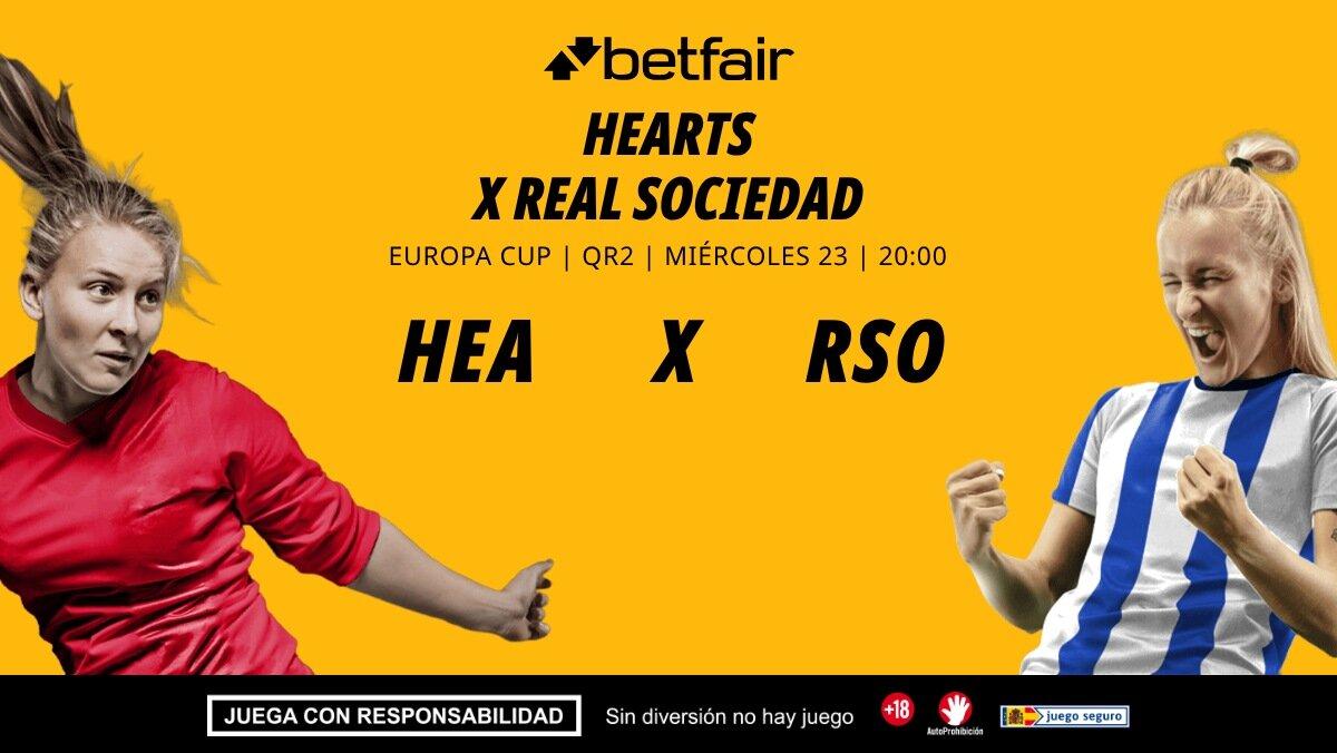 Hearts - Real Sociedad: alineaciones, horario, dónde ver, pronósticos y estadísticas