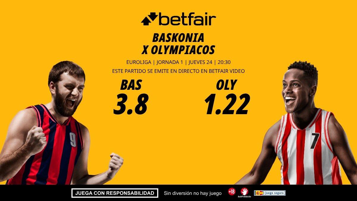 Baskonia - Olympiacos: horario, dónde ver, bajas, estadísticas y pronósticos