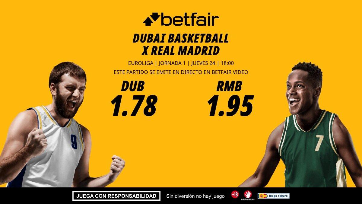 Dubai Basketball - Real Madrid: horario, dónde ver, bajas, estadísticas y pronósticos