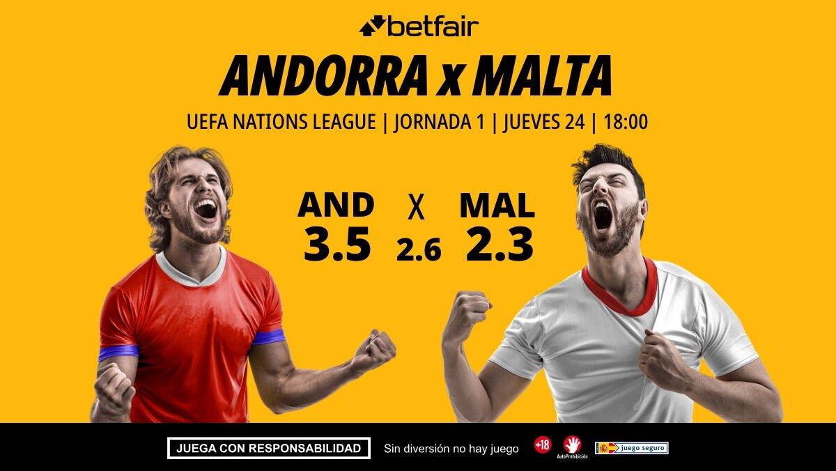 Andorra - Malta: alineaciones, horario, dónde ver, pronósticos y estadísticas