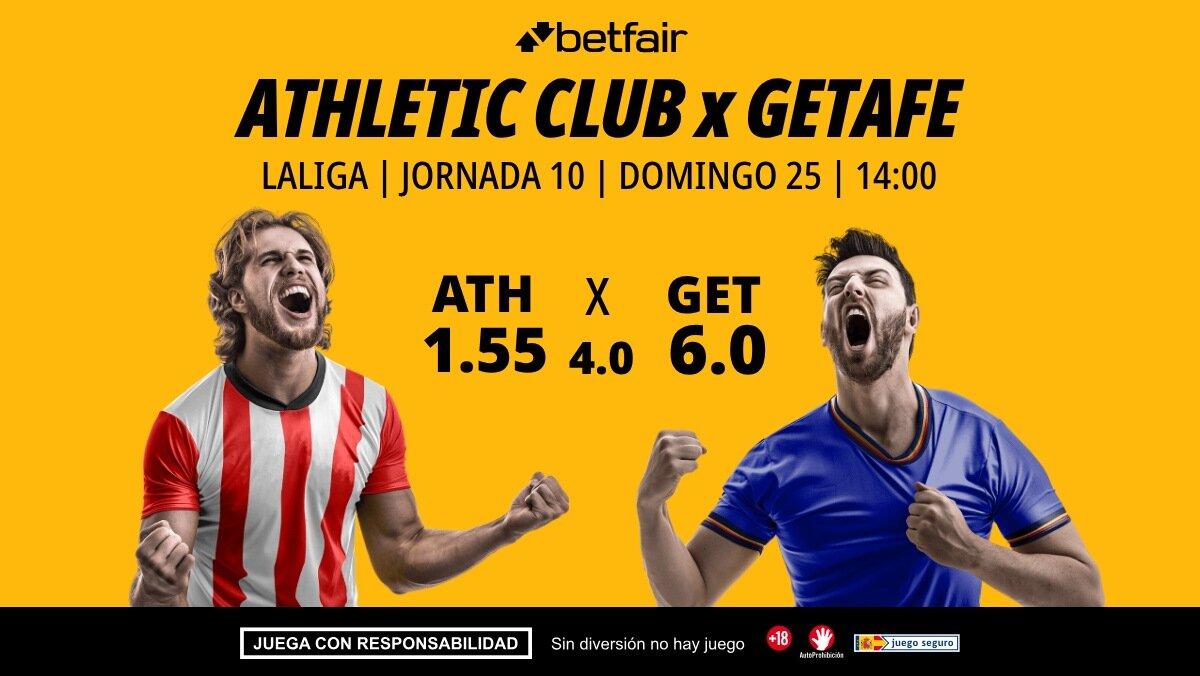 Athletic Club - Getafe: alineaciones, horario, dónde ver, pronósticos y estadísticas