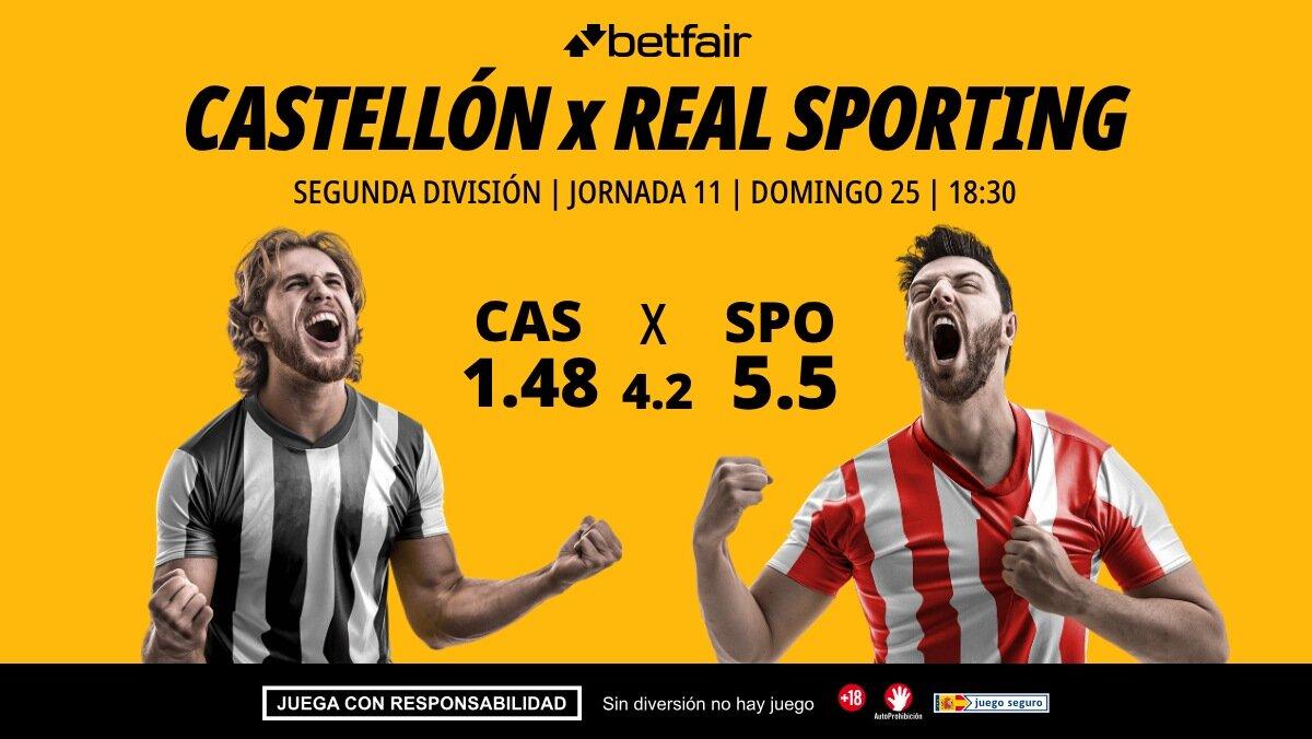 Castellón - Real Sporting: alineaciones, horario, dónde ver, pronósticos y estadísticas