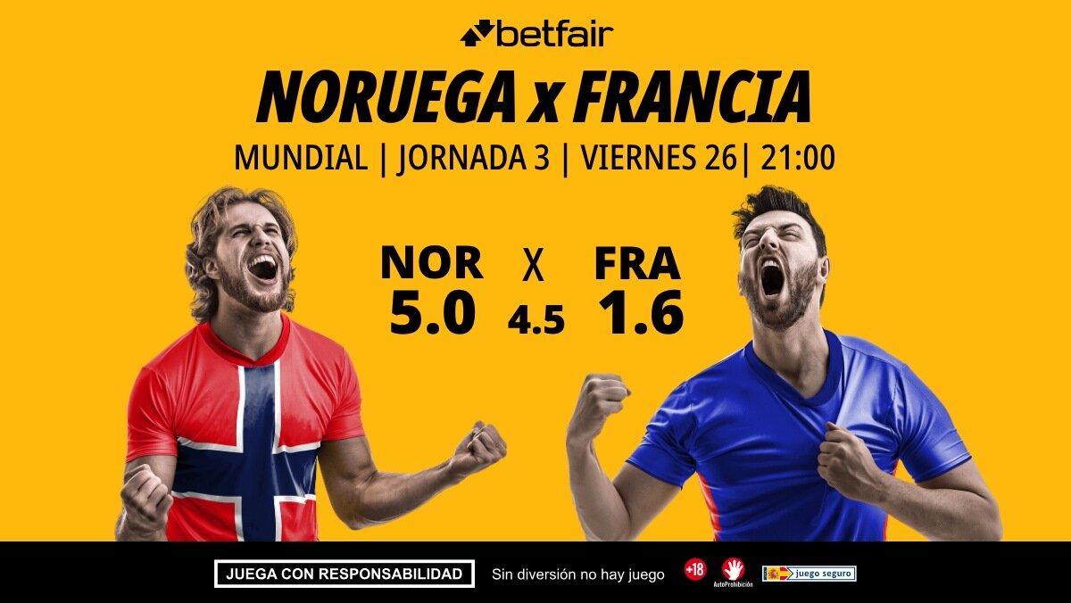 Noruega - Francia: alineaciones, horario, dónde ver, pronósticos y estadísticas