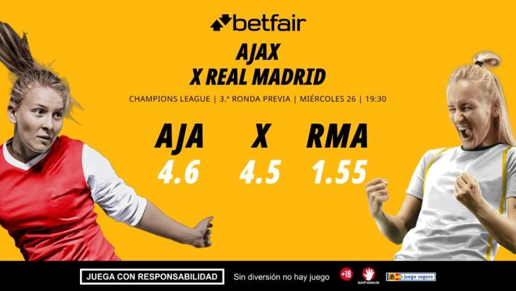 Ajax - Real Madrid: alineaciones, horario, dónde ver, pronósticos y estadísticas