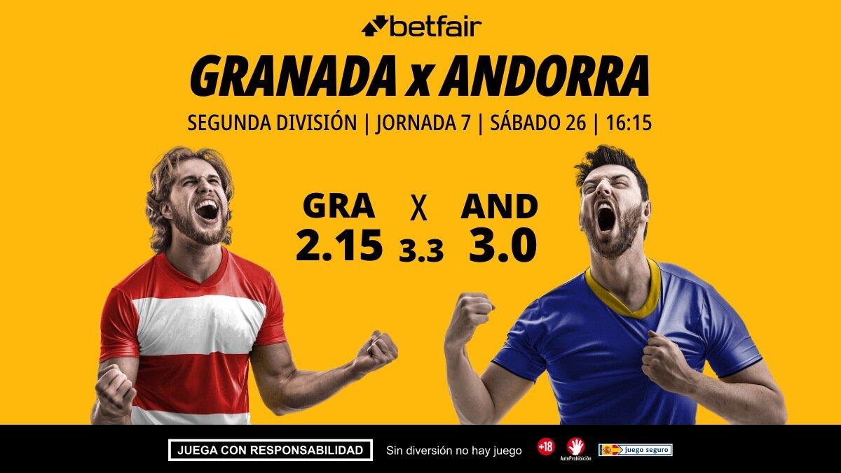 Granada - Andorra: alineaciones, horario, dónde ver, pronósticos y estadísticas