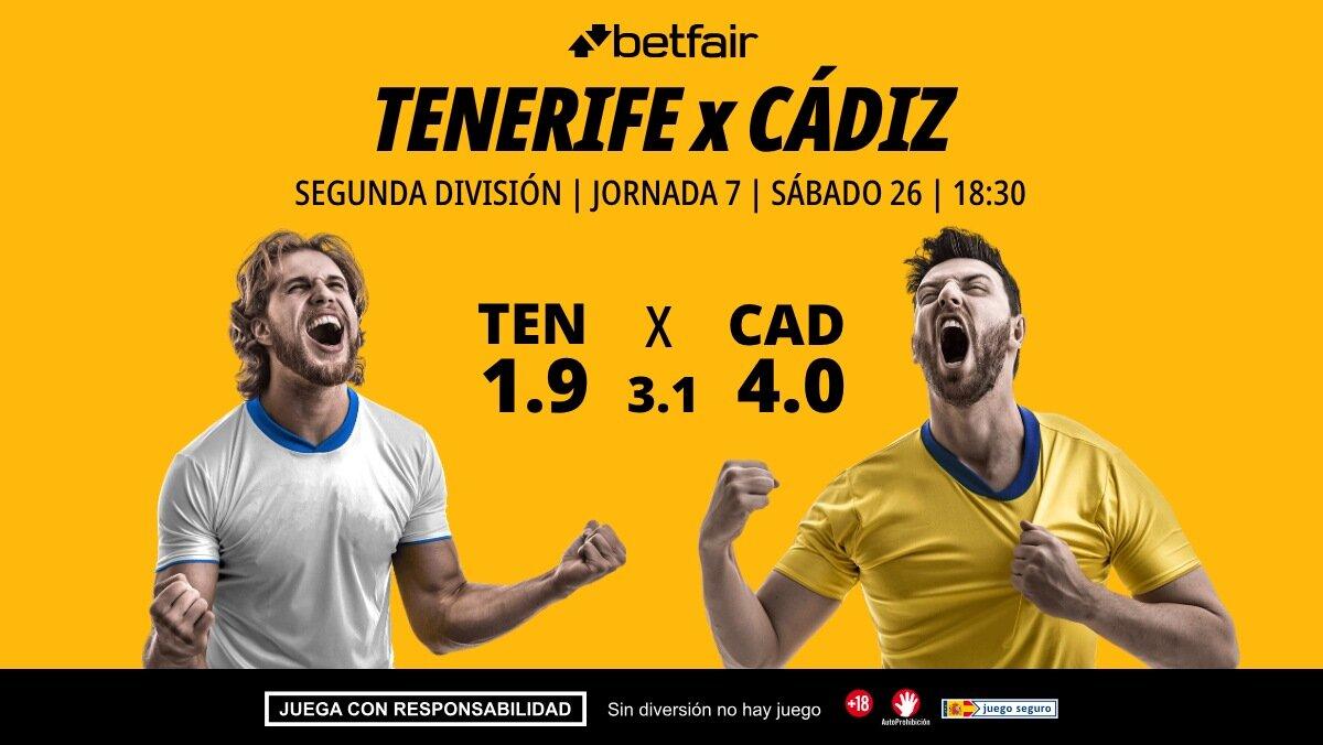 Tenerife - Cádiz: alineaciones, horario, dónde ver, pronósticos y estadísticas