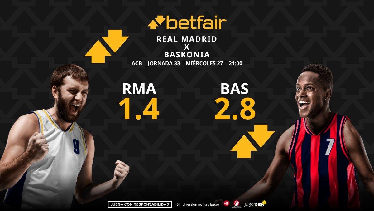 Real Madrid - Baskonia: horario, dónde ver, pronósticos, estadísticas y clasificación