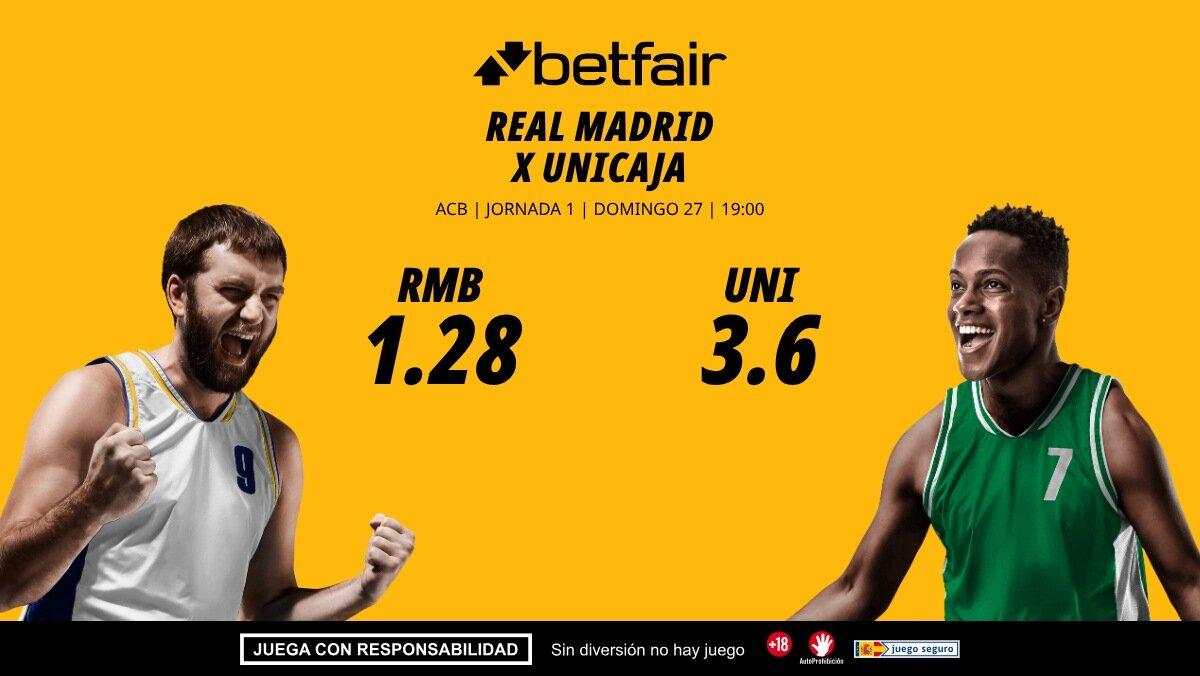 Real Madrid - Unicaja: horario, dónde ver, plantillas, estadísticas y pronósticos