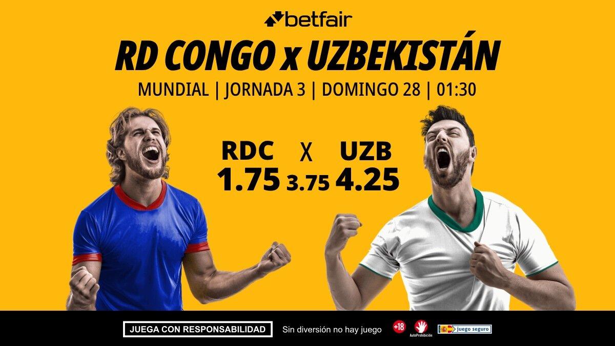 RD Congo - Uzbekistán: alineaciones, horario, dónde ver, pronósticos y estadísticas