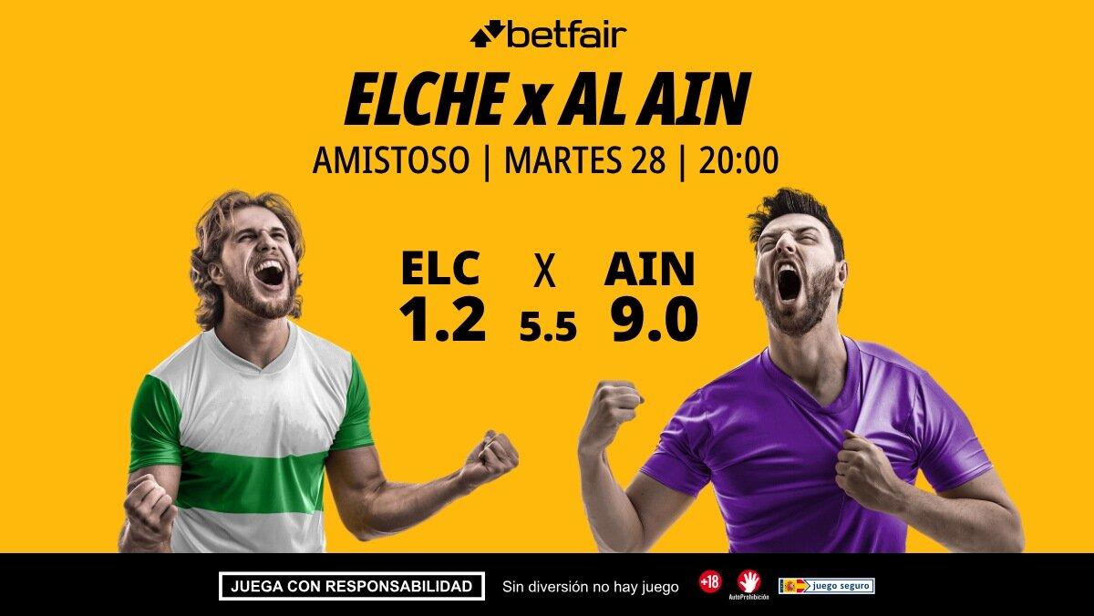 Elche - Al Ain: alineaciones, horario, dónde ver, pronósticos y estadísticas