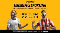 Tenerife - Real Sporting: alineaciones, horario, dónde ver, pronósticos y estadísticas
