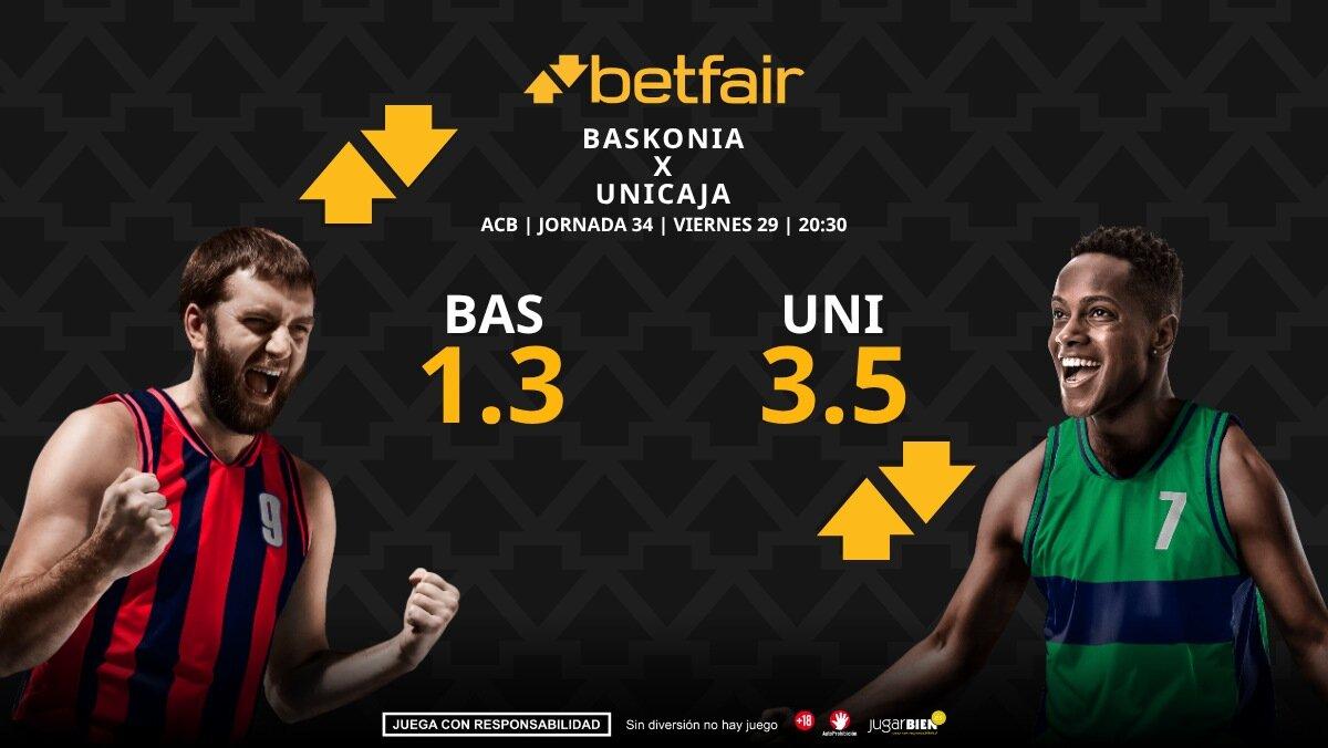 Baskonia - Unicaja: horario, dónde ver, pronósticos, estadísticas y clasificación