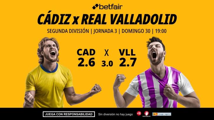 Cádiz - Real Valladolid: alineaciones, horario, dónde ver, pronósticos y estadísticas
