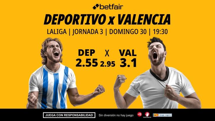 Deportivo de A Coruña - Valencia: alineaciones, horario, dónde ver, pronósticos y estadísticas