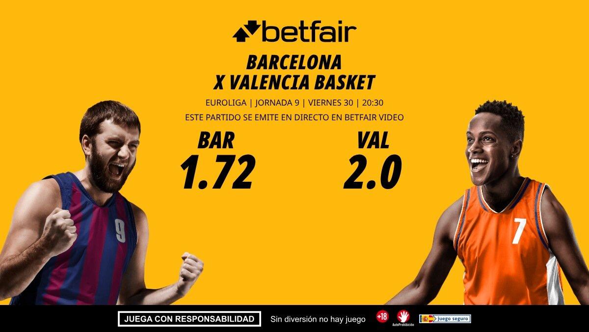 FC Barcelona - Valencia Basket: horario, dónde ver, bajas, estadísticas y pronósticos