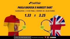Paula Badosa - Harriet Dart: horario, dónde ver, estadísticas y pronósticos