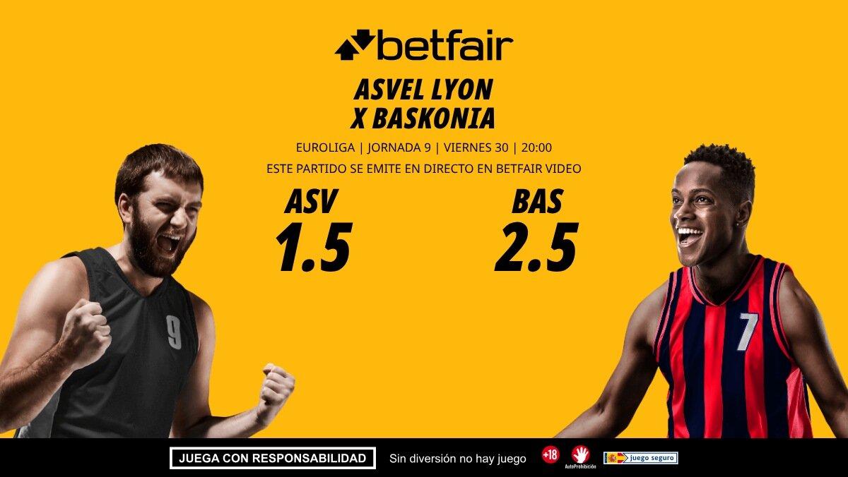 ASVEL Villeurbanne - Baskonia: horario, dónde ver, bajas, estadísticas y pronósticos