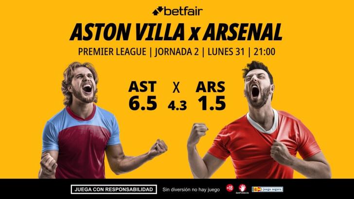 Aston Villa - Arsenal: alineaciones, horario, dónde ver, pronósticos y estadísticas