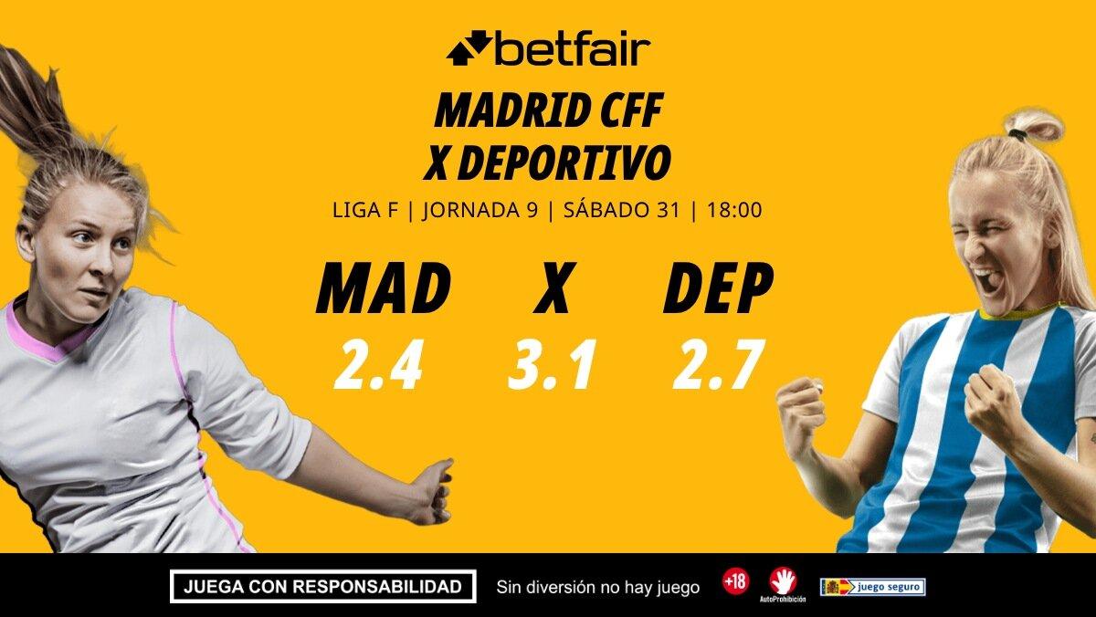 Madrid CFF - Deportivo Abanca: alineaciones, horario, dónde ver, pronósticos y estadísticas