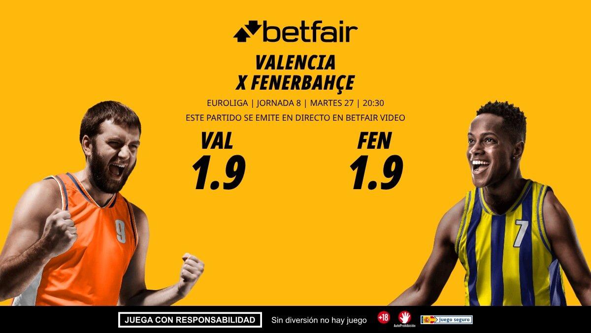 Valencia Basket - Fenerbahçe: horario, dónde ver, bajas, estadísticas y pronósticos