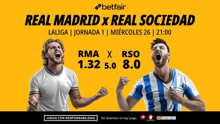Real Madrid - Real Sociedad: alineaciones, horario, dónde ver, pronósticos y estadísticas