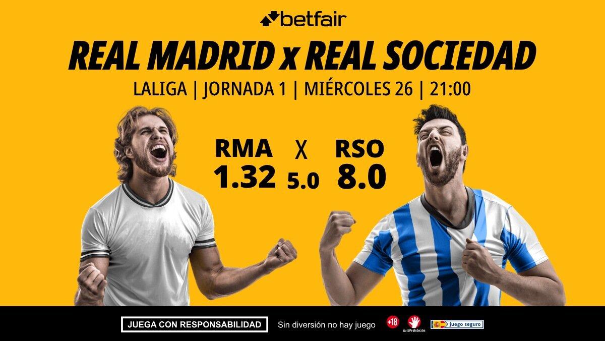 Real Madrid - Real Sociedad: alineaciones, horario, dónde ver, pronósticos y estadísticas