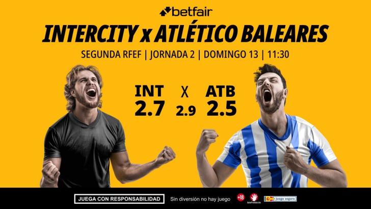 Intercity - Atlético Baleares: alineaciones, horario, dónde ver, pronósticos y estadísticas