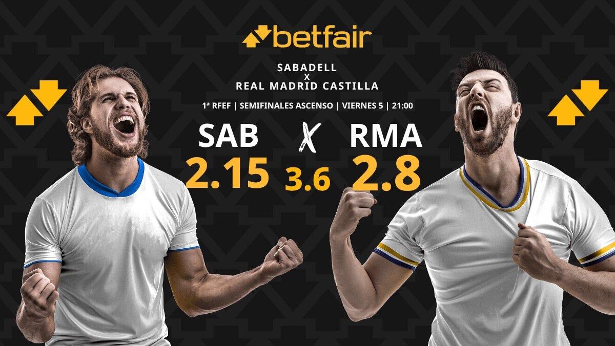 CE Sabadell - Real Madrid Castilla: horario, dónde ver, pronósticos, estadísticas y cuadro