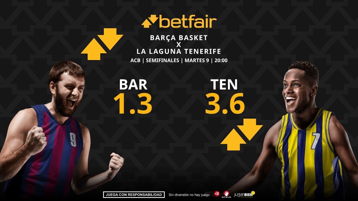Barça Basket - La Laguna Tenerife: horario, dónde ver, pronósticos, estadísticas y cuadro