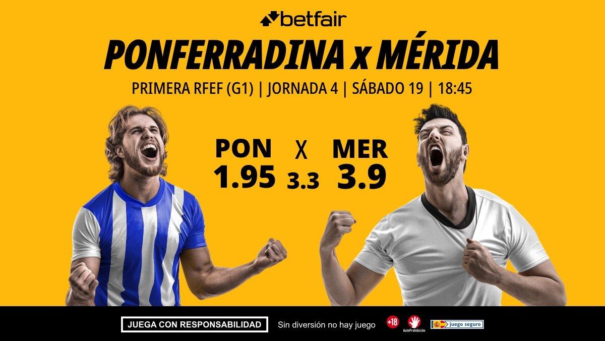 Ponferradina - Mérida: alineaciones, horario, dónde ver, pronósticos y estadísticas