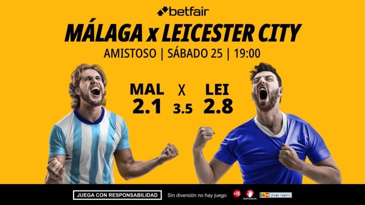 Málaga - Leicester City: alineaciones, horario, dónde ver, pronósticos y estadísticas
