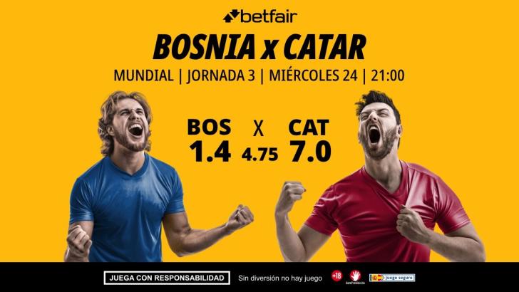 Bosnia - Catar: alineaciones, horario, dónde ver, pronósticos y estadísticas