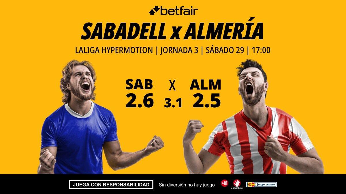 Sabadell - Almería: alineaciones, horario, dónde ver, pronósticos y estadísticas